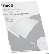 Folia do laminacji IBICO, A4, 80mic., przezroczysta, połysk,  100 szt., LIGHT 627308