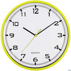 Zegar ścienny plastikowy 25,5 cm, zielony z białą tarczą MPM E01.2478.41.A