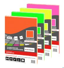 Fluorescencyjne etykiety samoprzylepne A4 różowe 25 arkuszy Emerson ETOKR (X)