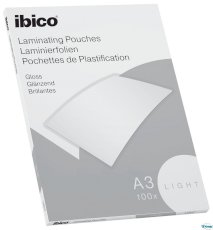Folia do laminacji IBICO, A3, 80mic., przezroczysta, połysk,  100 szt., LIGHT 627311