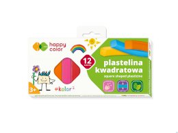 Plastelina szkolna kwadratowa, 12 kolorów, Happy Color HA 2114 K12