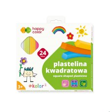 Plastelina szkolna kwadratowa, 24 kolory, Happy Color HA 2114 K24