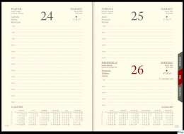Kalendarz Cross z gumką i ażurową datówką A5 dzienny p. kremowy Nr kat. 204 A5DRK czarny WOKÓŁ NAS