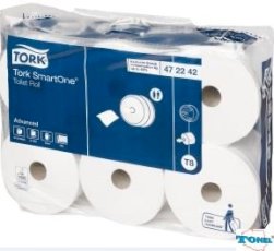 Papier toaletowy TORK SmartOne midi JUMBO biały makulatura z celulozą 207m (6) T8 472242 do doz.680000.