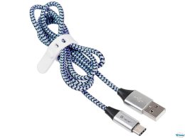 Kabel USB 2.0 TYPE-C A MALE 1m czarno-niebieski TRACER TRAKBK46266
