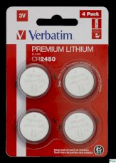Baterie VERBATIM LITHIUM CR2450 3V BLISTER 4szt. 49535