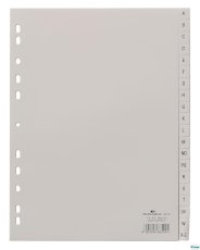 Przekładki PP A4 szare, nadruk indeks, A-Z  20 części Szary 651310 DURABLE