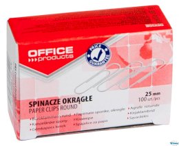 Spinacze okrągłe OFFICE PRODUCTS, 25mm, 100szt., srebrne 18082515-19